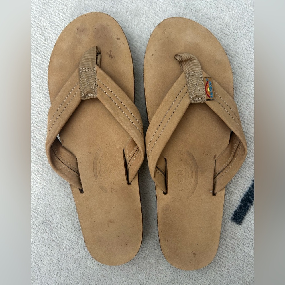 Rainbow Tan Flop Flops